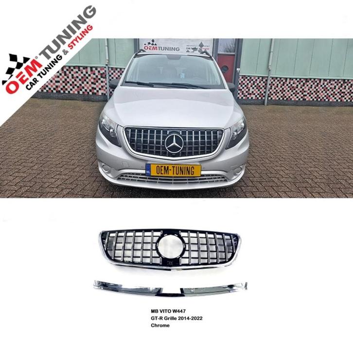 Mercedes-Benz VITO W447| GT-R GRILLE | 2014-2024 | Chrome |, Auto-onderdelen, Carrosserie, Bumper, Mercedes-Benz, Voor, Nieuw