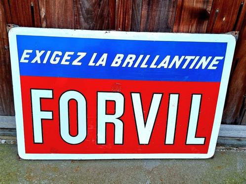 Groot XXL emaille reclamebord voor FORVIL uit de 50'r jaren., Verzamelen, Merken en Reclamevoorwerpen, Gebruikt, Reclamebord, Ophalen