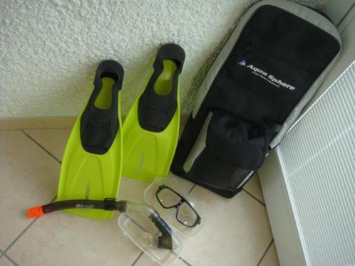 Kit de natation: Masque, tuba, palmes P.37 - 38, Watersport en Boten, Duiken, Gebruikt, Zwem- of Duikvliezen, Ophalen of Verzenden