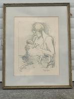 lithographie maternite signe armand rassenfosse, Antiek en Kunst, Ophalen of Verzenden