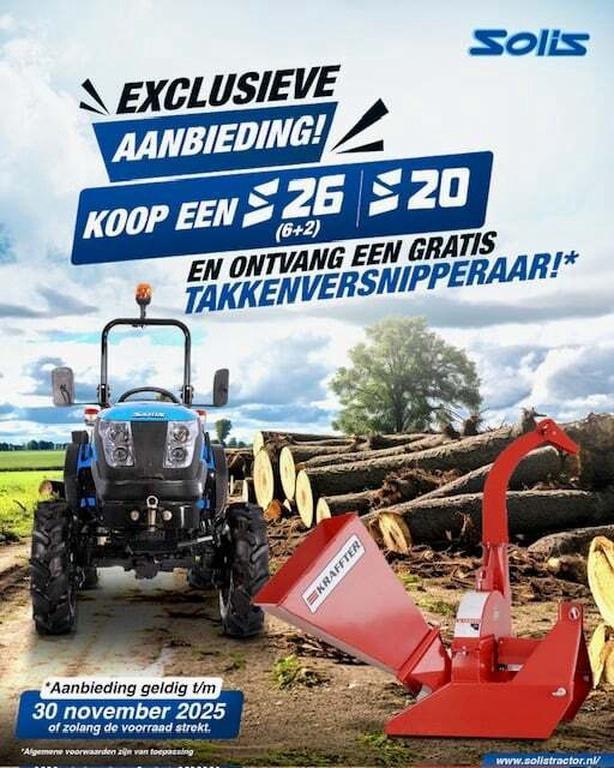 Solis 20 / 26 minitractor NIEUW + GRATIS hakselaar in novemb, Zakelijke goederen, Landbouw | Tractoren, tot 2500, Overige merken