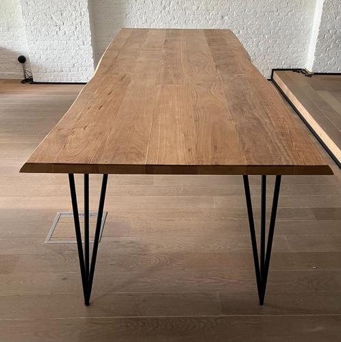 Juntoo Tafel Bruto Teak / Trentino Zwart Metaal, Huis en Inrichting, Tafels | Eettafels, Zo goed als nieuw, 100 tot 150 cm, 200 cm of meer