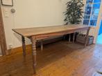Prachtige houten eettafel + bank, Ophalen, 200 cm of meer, 50 tot 100 cm, Zo goed als nieuw