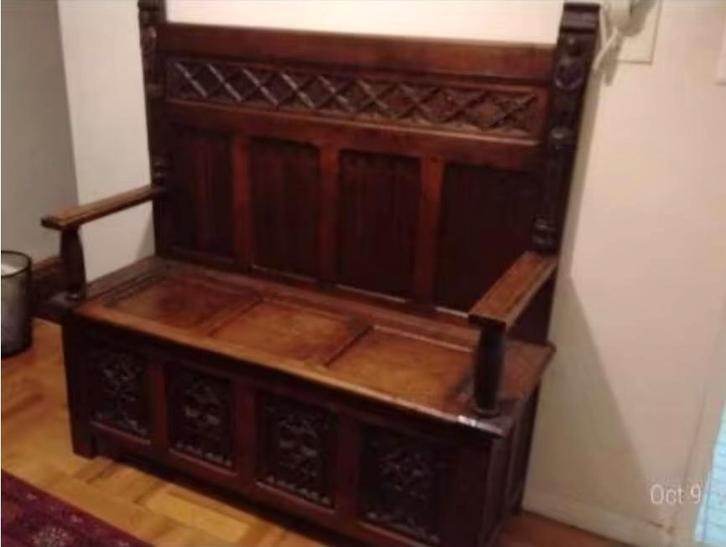 Banc-Coffre authentique, Antiquités & Art, Antiquités | Meubles | Chaises & Canapés, Enlèvement