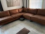Nubuk leer cognac salon, Huis en Inrichting, Ophalen, Zo goed als nieuw, Leer