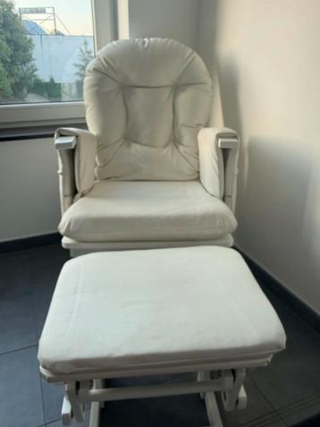 Fauteuil d’allaitement ChildWood cuir blanc + repose-pieds beschikbaar voor biedingen