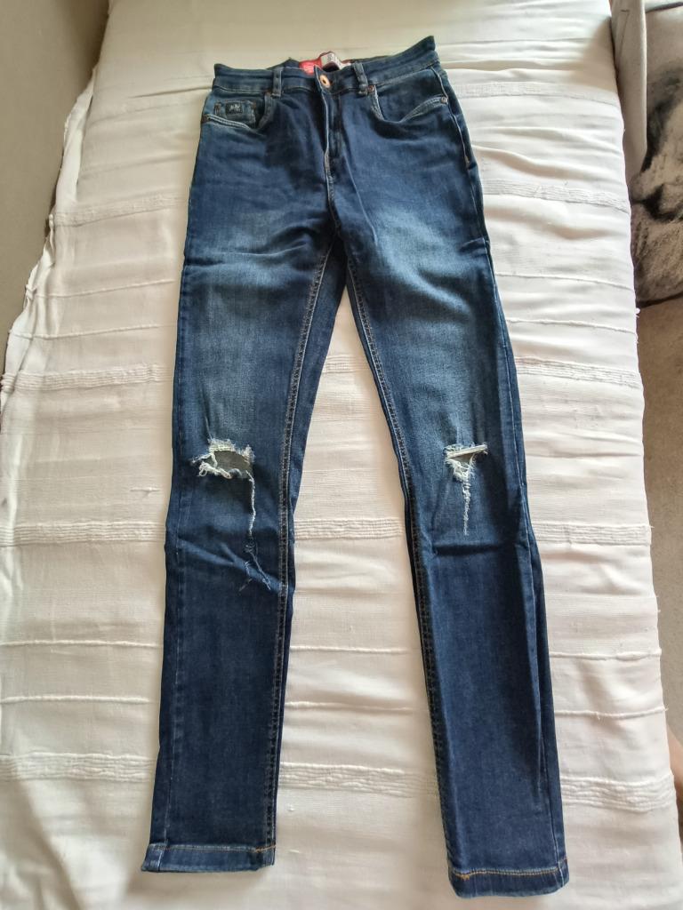 Blauwe SuperDry skinny jeans W26/L30, Ophalen of Verzenden, W27 (confectie 34) of kleiner, Gedragen, Superdry