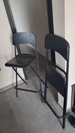 2 zwarte barstoelen Ikea Franklin plooibaar, Huis en Inrichting, Barkrukken, Ophalen