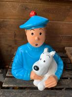 STRIPFIGUUR KUIFJE: BUSTE VAN KUIFJE MET BOBBIE, Ophalen, Kuifje, Nieuw, Beeldje of Figuurtje