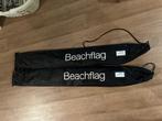Beach flag / strandvlag (2x) met grondpinnen, Ophalen, Nieuw