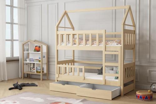 Stapelbed Huis 2 kinder 160x75 en 180x75 matrassen inclusief, Enfants & Bébés, Chambre d'enfant | Lits superposés & Lits mezzanines