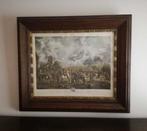 Lijst met glas en oude prent, Antiek en Kunst, Ophalen