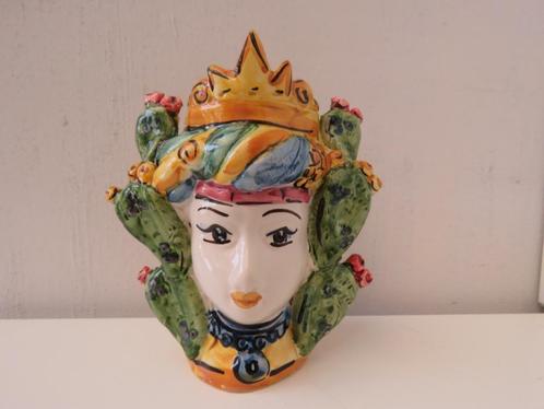 Tête de Maures de Caltagirone vintage en céramique sicilienn, Antiquités & Art, Antiquités | Céramique & Poterie, Enlèvement ou Envoi