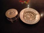 Vieux beurrier/sucrier en alu et verre, Ophalen of Verzenden