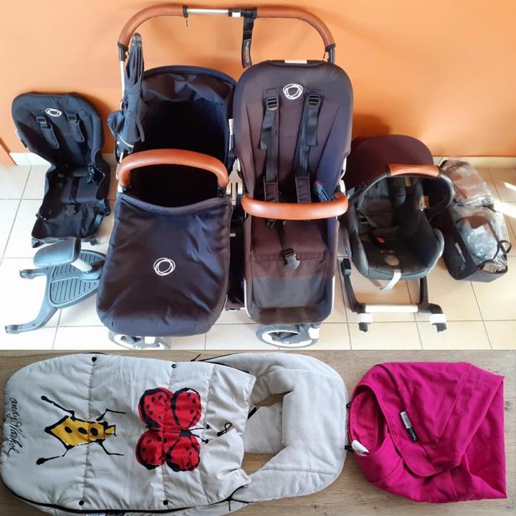 Bugaboo donkey duo, Kinderen en Baby's, Kinderwagens en Combinaties, Gebruikt, Combiwagen, Bugaboo, Duowagen, Luchtbanden, Met autostoeltje