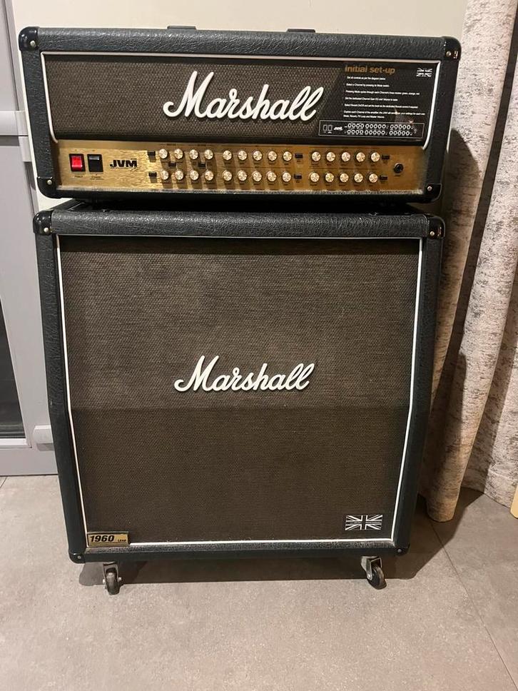 Marshall JVM410H + baffle 1960A, Musique & Instruments, Amplis | Basse & Guitare, Comme neuf, Enlèvement