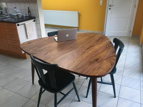 Vintage eettafel massief Sheeshamhout, Huis en Inrichting, Tafels | Eettafels, Gebruikt, 100 tot 150 cm, Vier personen, Overige vormen