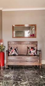 Unieke houten zitbank met opbergruimte, Huis en Inrichting, Ophalen, Zo goed als nieuw