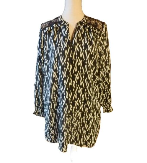 (104) -tunique femme t.38 noire  blanc  - blancheporte -, Kleding | Dames, Blouses en Tunieken, Zo goed als nieuw, Maat 38/40 (M)