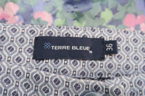 Broek Terre Bleue print mt 36, Kleding | Dames, Broeken en Pantalons, Zo goed als nieuw, Maat 36 (S), Blauw, Lang, Ophalen of Verzenden