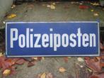 Emaille bord POLIZEIPOSTEN Duitse politie mooi bol bord TOP., Verzamelen, Militaria | Algemeen, Ophalen of Verzenden
