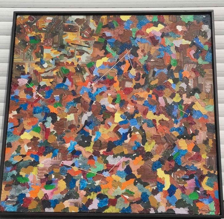 Huile sur toile abstrait signe Daniel van den broeck, Antiquités & Art, Art | Peinture | Classique, Enlèvement ou Envoi