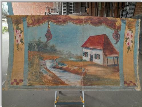 Doeken uit feesttent, schilderijen. 3 stuks., Antiek en Kunst, Kunst | Schilderijen | Klassiek, Ophalen
