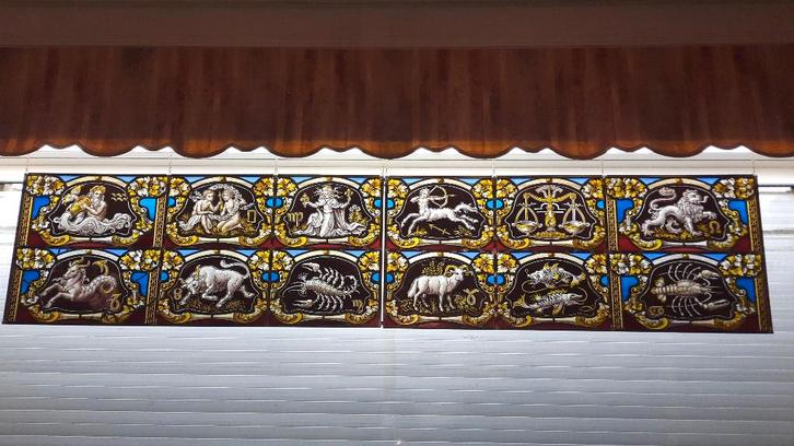 antiek brandglas horoscoop zodiac dierenriem sterrenbeeld, Antiek en Kunst, Kunst | Designobjecten, Ophalen