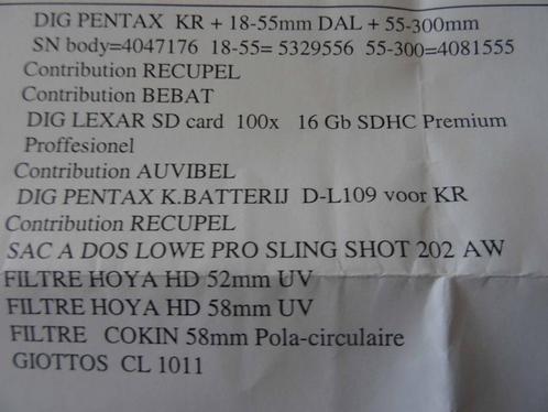 appareil photo, TV, Hi-fi & Vidéo, Appareils photo numériques, Comme neuf, Reflex miroir, Pentax, Sans zoom optique, Enlèvement