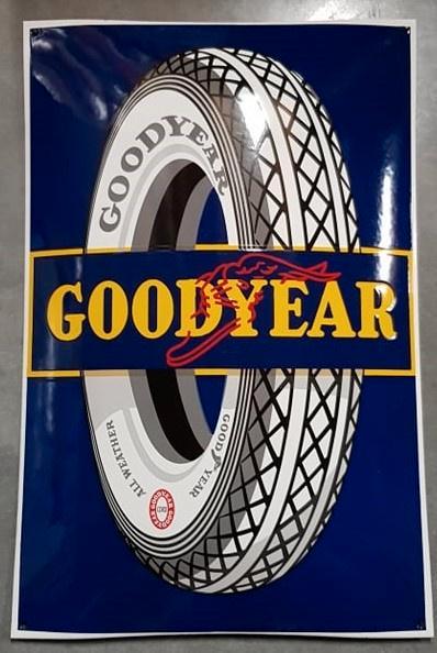 Good year emaillen reclame bord shoowroom garage USA borden, Collections, Marques & Objets publicitaires, Comme neuf, Panneau publicitaire