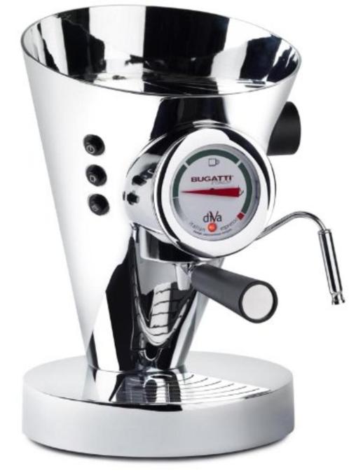 Bugatti Diva - iconische espressomachine in chrome - design, Elektronische apparatuur, Koffiezetapparaten, Zo goed als nieuw, Gemalen koffie