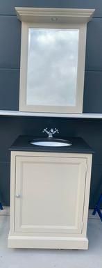 Van Heck badkamermeubel met spiegel in landelijke stijl, Huis en Inrichting, Ophalen, 50 tot 100 cm, Zo goed als nieuw, Minder dan 100 cm