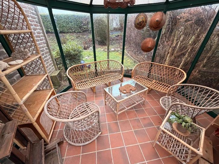 meubles de salon en rotin, Tuin en Terras, Tuinsets en Loungesets, Zo goed als nieuw, Rotan, 7 zitplaatsen, Ophalen
