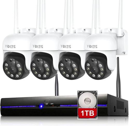 Kit Caméra de Surveillance WiFi 3MP, 10CH NVR, Nocturne NEUF, Audio, Tv en Foto, Videobewaking, Nieuw, Ophalen of Verzenden