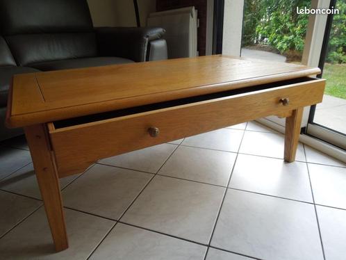 Woonkamertafel - Franse eikenhouten salontafel, Huis en Inrichting, Tafels | Salontafels, Gebruikt, Minder dan 50 cm, 50 tot 100 cm
