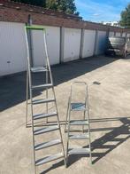 2 aluminium ladders, Doe-het-zelf en Bouw, Ladders en Trappen, Ophalen, Gebruikt, Ladder