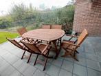 Ovalen tuintafel met 6 stoelen Teak Costa Rica, Tuin en Terras, Ophalen
