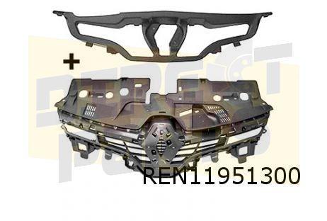 Renault Clio IV (1/13-9/16) grille boven (inc. steun) Origin, Auto-onderdelen, Carrosserie, Bumper, Renault, Voor, Nieuw, Ophalen of Verzenden