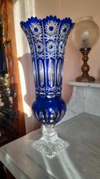 Kritallen vaas  blauw., Antiek en Kunst, Ophalen