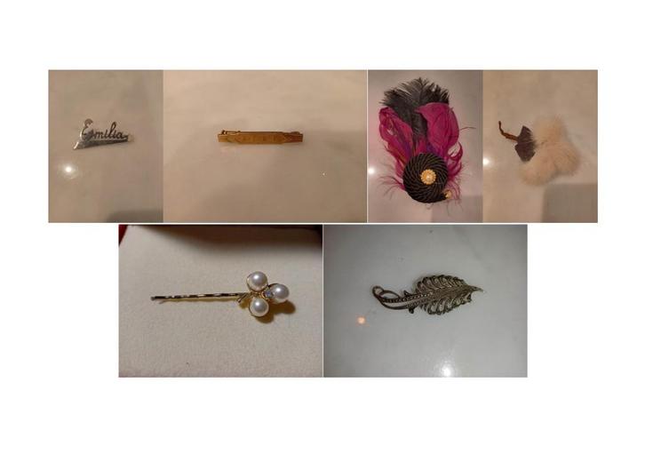 6 broches vintage entre 1960-1990, Bijoux, Sacs & Beauté, Bijoux anciens, Broche, Autres matériaux, Enlèvement