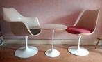 Chaise fauteuil guéridon Saarinen knoll années 70 design, Ophalen, Wit, Hout