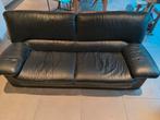 2 Zetels 3+1 zit . Donkerblauw Leder, Huis en Inrichting, Zetels | Zetels, Ophalen, Gebruikt, Overige maten, Leer