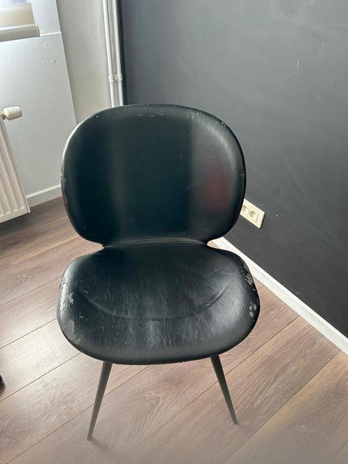 Set van 6 eetkamer stoelen, Huis en Inrichting, Stoelen, Gebruikt, Vijf, Zes of meer stoelen, Kunststof, Metaal, Zwart, Ophalen