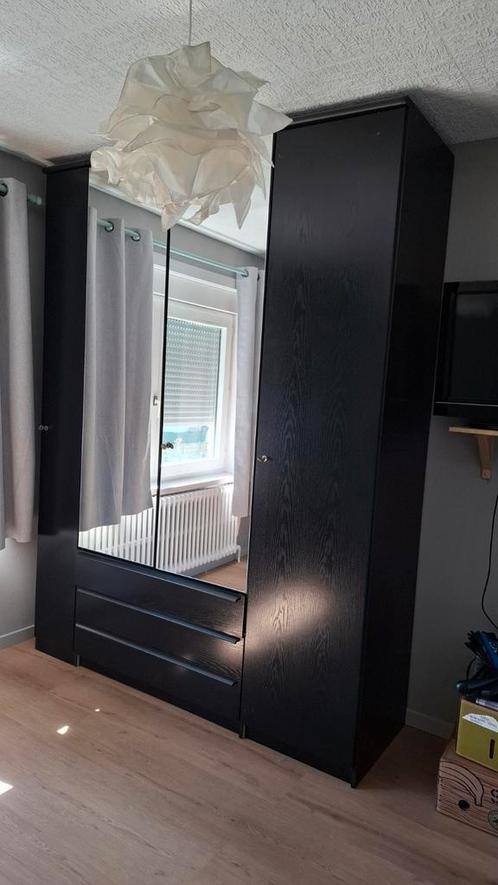 kleerkast zwart met spiegeldeur, Huis en Inrichting, Kasten | Kleerkasten, Gebruikt, Ophalen
