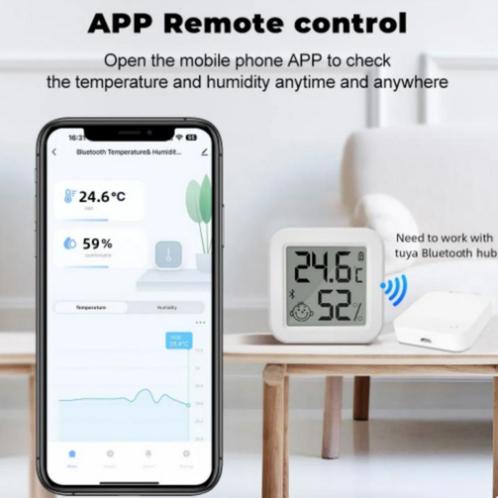 Bluetooth LCD Thermometer Hygrometer Temperatuur App - THB1, Dieren en Toebehoren, Reptielen en Amfibieën | Toebehoren, Nieuw