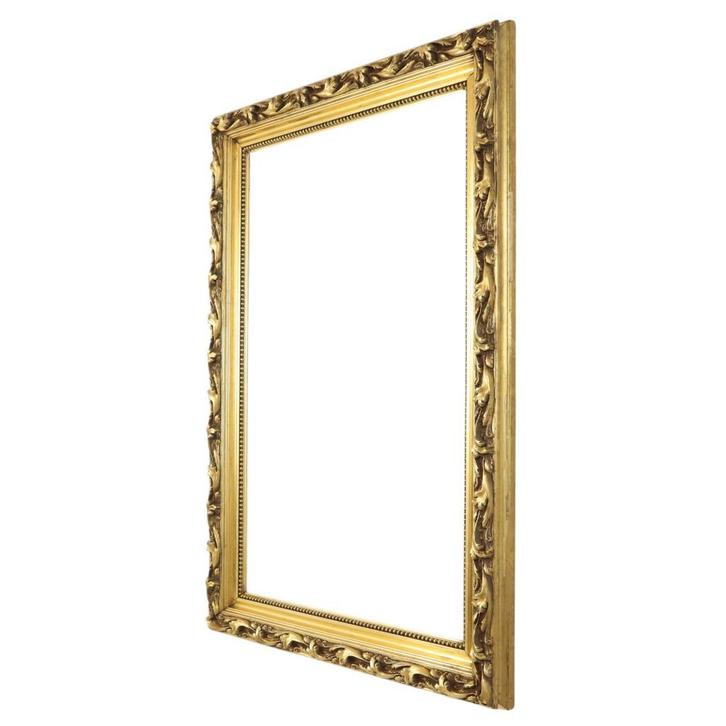 Antieke Grenenhouten Barok Stijl Lijst Schilderij Bladgoud, Huis en Inrichting, Woonaccessoires | Lijsten, Gebruikt, 75 cm of meer