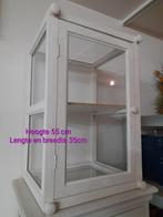 Vitrinekastje. Hout wit, Ophalen