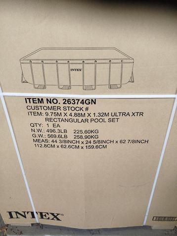 zwembad intex NIEUW 975x488x132 cm  + warmtepomp, Tuin en Terras, Rechthoekig, Ophalen, 120 cm of meer, 300 cm of meer