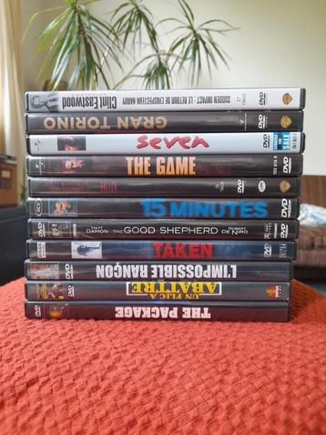 Lot de 11 films sur DVD (Thrillers, Policiers, Suspens, ...) beschikbaar voor biedingen