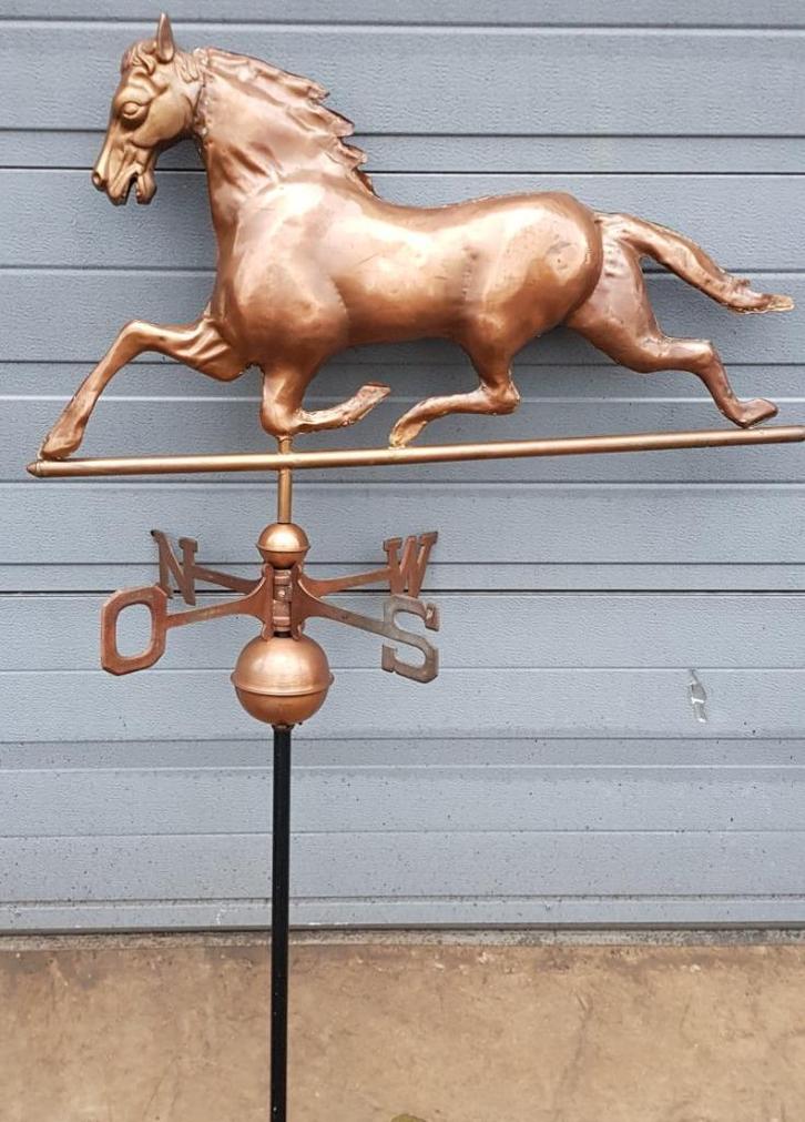 Nieuwe grote koperen windwijzer windvaan van een paard, Tuin en Terras, Windwijzers en Windmolens, Nieuw, Ophalen of Verzenden